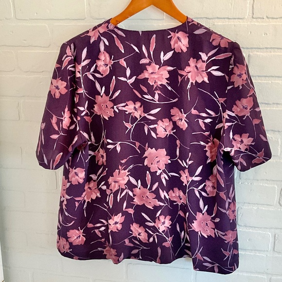 Vintage Handmade Purple/Pink Short Sleeve Button Up Shirt - Picture 4 of 4